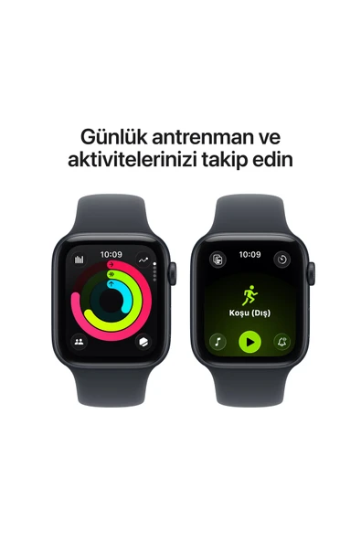 Apple Watch SE 3 GPS, 44mm Gece Yarısı Alüminyum Kasa ve Gece Yarısı Spor Kordon - S/M - Resim 6