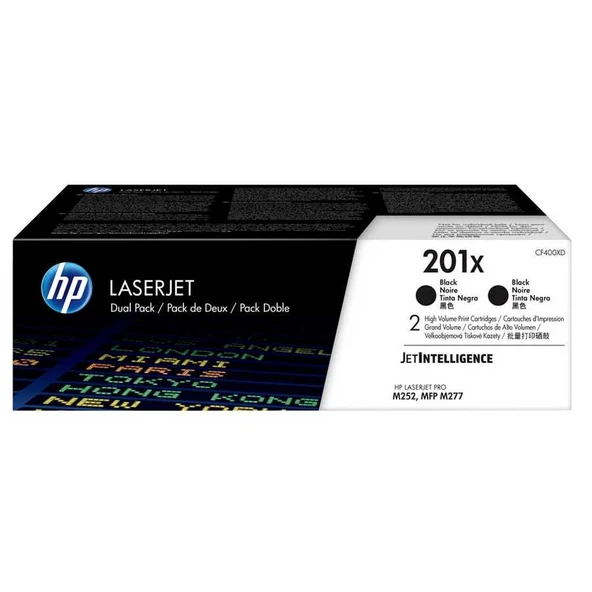 Hp 201X-CF400XD Siyah Yüksek Kapasiteli Orijinal Toner İkili Paket ürün görseli