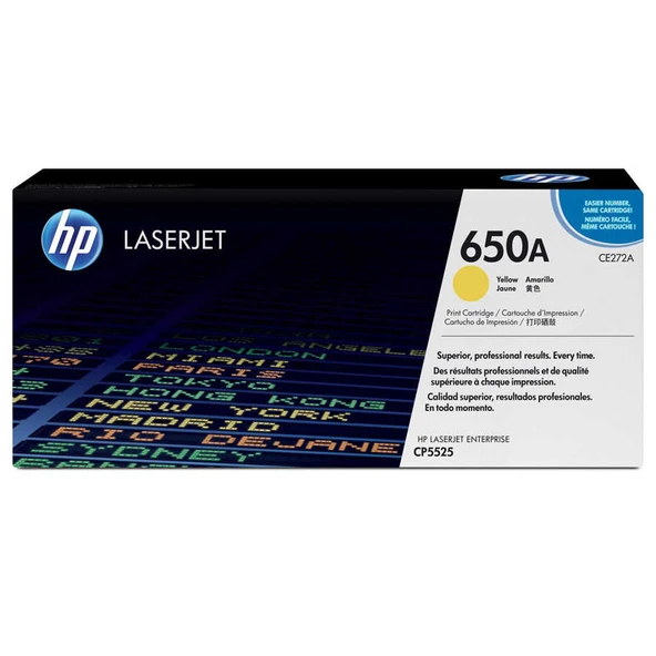 Hp 650A-CE272A Sarı Orijinal Toner ürün görseli