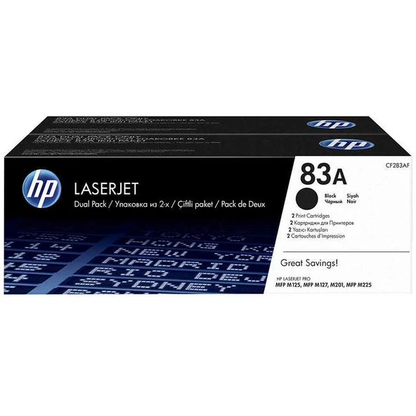 Hp 83A-CF283AF Orijinal Toner İkili Paket ürün görseli