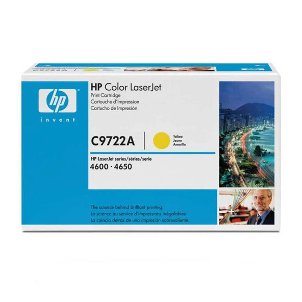 Hp 641A-C9722A Sarı Orijinal Toner-Mavi Kutu ürün görseli 1