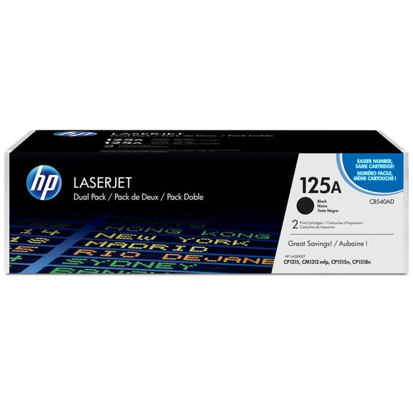 Hp 125A-CB540AD Siyah Orijinal Toner İkili Paket ürün görseli 1
