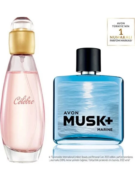 Avon Celebre 50 Ml. Kadın Parfüm Edt Avon Musk Marine Erkek Parfüm Edt 75 Ml Bay Parfüm Seti ürün görseli