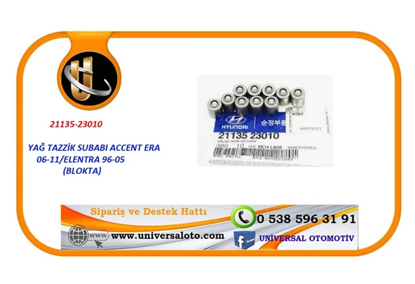 Hyundaı Yağ Tazzik Subabı Accent Era 06-11/Elantra 96-05 (Blokta) - 1