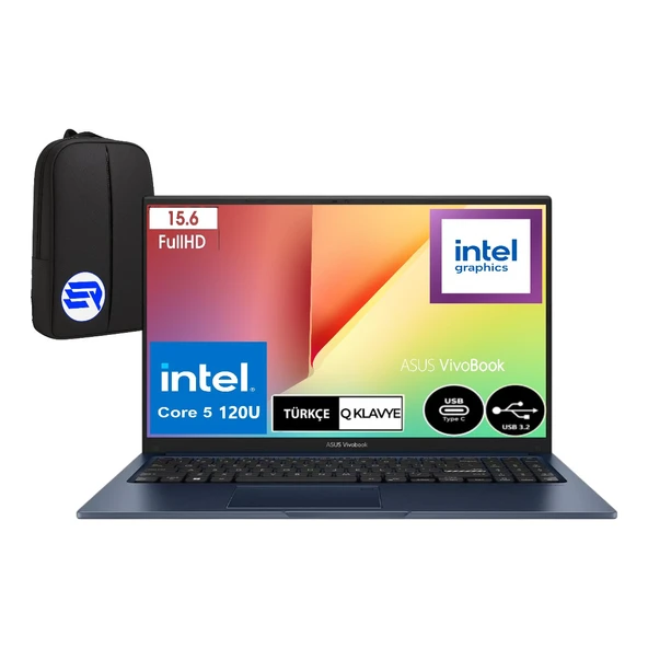 Asus Vivobook 15 X1504VA-NJ3665EP11 Intel Core 5 120U 12GB Ram 2tb SSD WIN11 Pro 15.6" Fhd + Elektropasaj Çanta ürün görseli 1