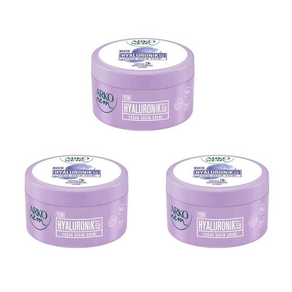Arko Nem, Hyaluronik Asit, Yoğun Bakım, El ve Vücut Kremi - 250 ml x 3 Adet ürün görseli