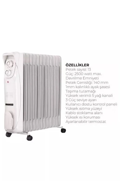 Süsler SR-5713 2500 W 13 Dilim Yağlı Radyatör - 2