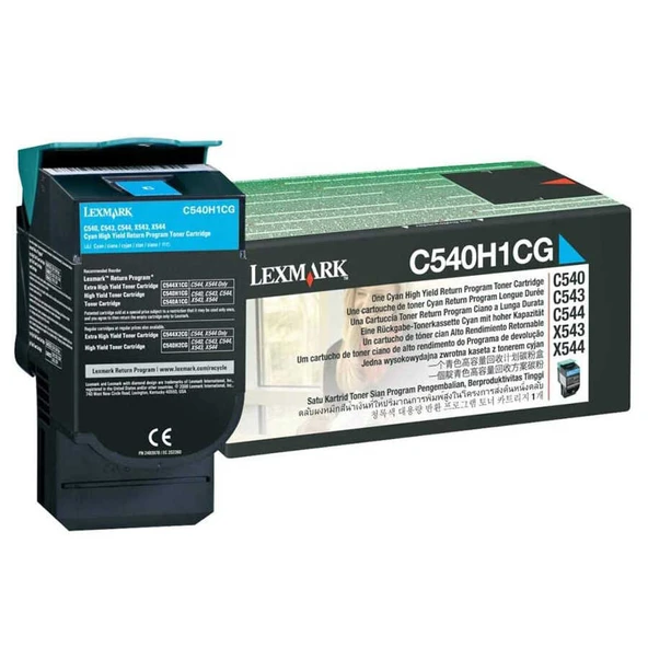 Lexmark C540-C540H1CG Mavi Yüksek Kapasiteli Orijinal Toner ürün görseli