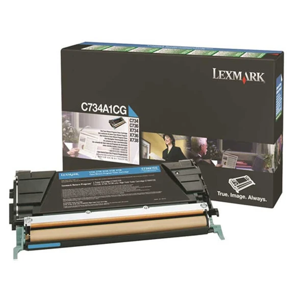 Lexmark C734-C734A1CG Mavi Orijinal Toner - Resim 2