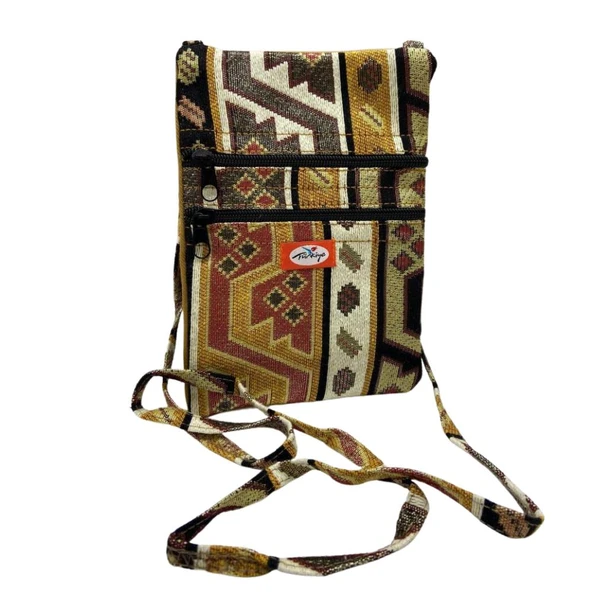 Otantik Desenli Fermuarlı Askılı Çanta Özel Dikim - GS301