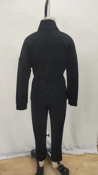 Kadın Uzun Kollu Balıkçı Yaka Belden Lastikli Modal Bluz Ve Pantolon Ikili Takım - Resim 7