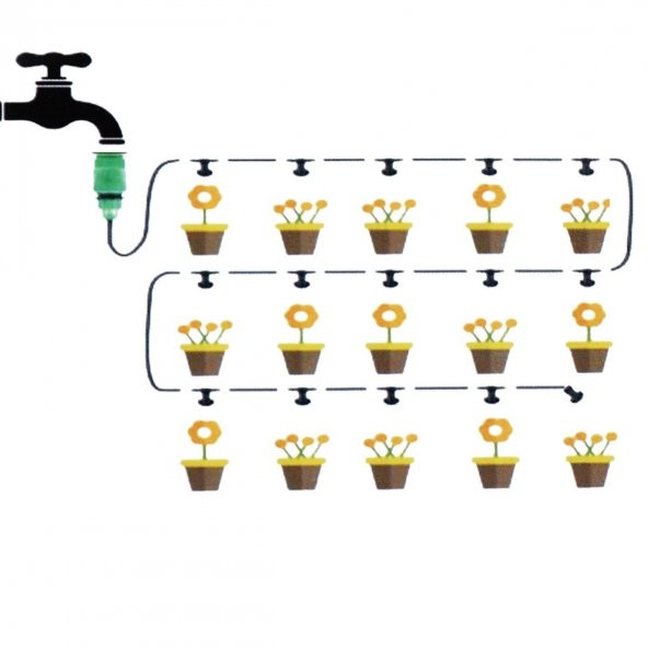 10 Metre Kendin Yap Balkon Veranda Çardak Kamelya Sulama Serinletme ve Nemlendirme Sistemi - 7