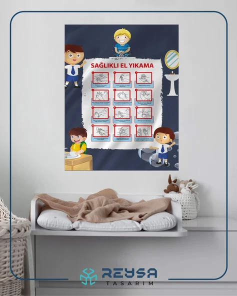 Sağlıklı El Yıkama Posteri 70x100 cm - 2