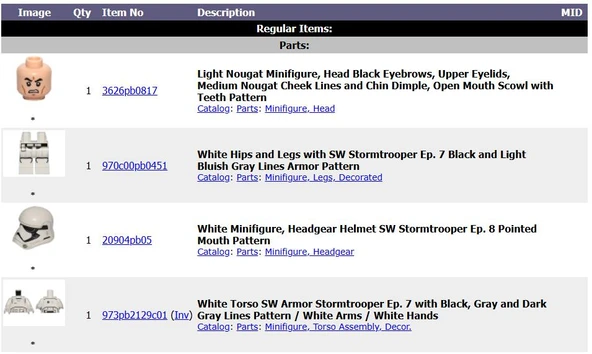 Lego Minifigür Star Wars First Order Stormtrooper (Pointed Mouth Pattern) sw0905 - Resim 2