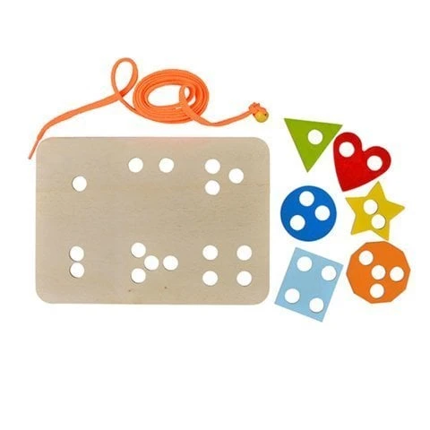 Happy Junior Montessori Eğitici Oyuncak İp Geçirme Geometrik Şekiller - 2