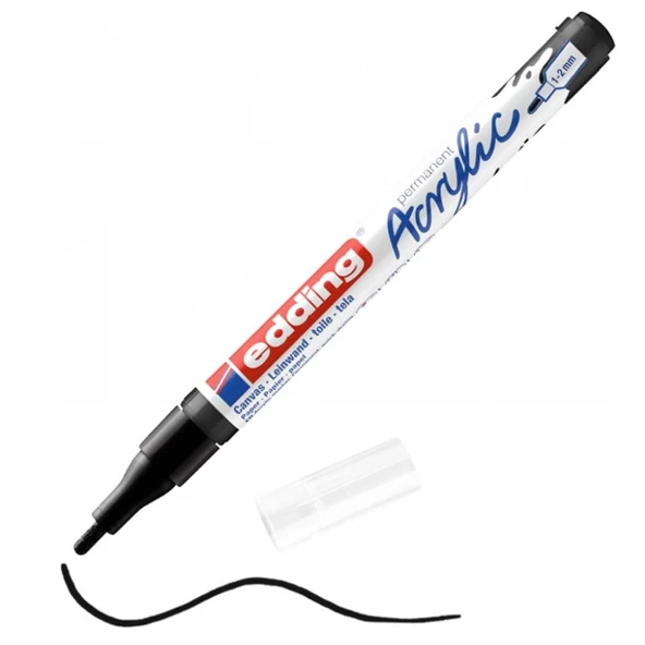 Edding Markör Akrilik İnce Uçlu Siyah 901-10-LI-PKT ürün görseli 1