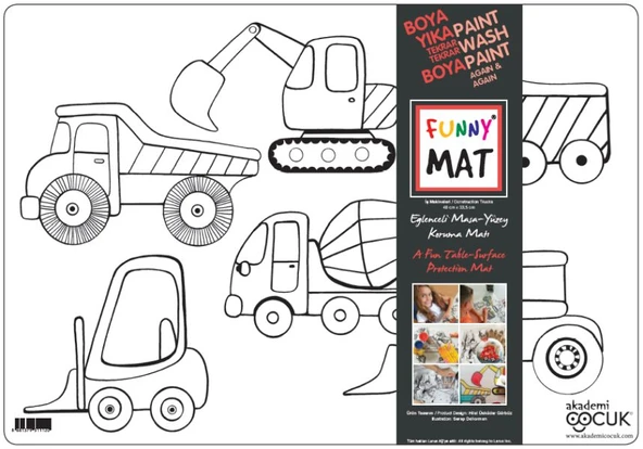 Funny Mat - İş Makineleri - 33,5x48cm ürün görseli