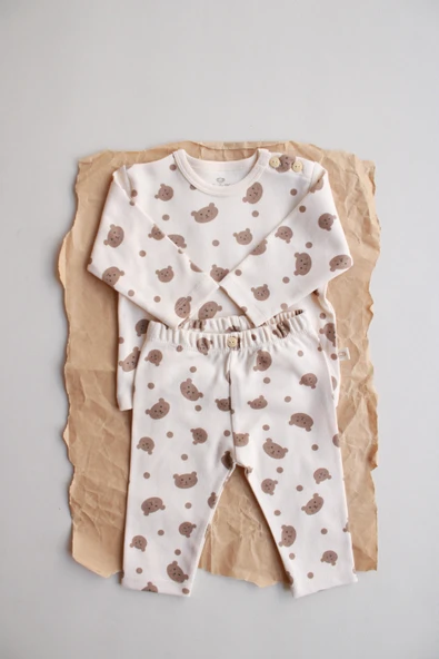 Ayıcık Baskılı Bebek Alt Üst Takım ürün görseli