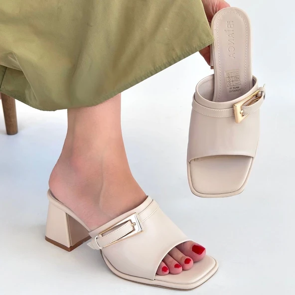 Ziva Bej Cilt Topuklu Terlik - Resim 4