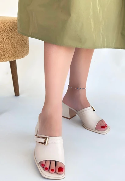 Ziva Bej Cilt Topuklu Terlik - Resim 3