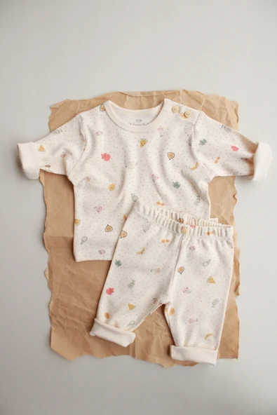 Meyve Baskılı Bebek Alt Üst Takım - Resim 7