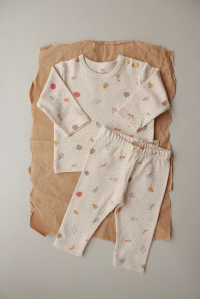 Meyve Baskılı Bebek Alt Üst Takım - Resim 6