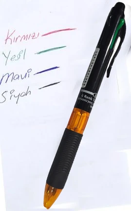 4 Renkli Tükenmez Kalem - Turuncu - Resim 2