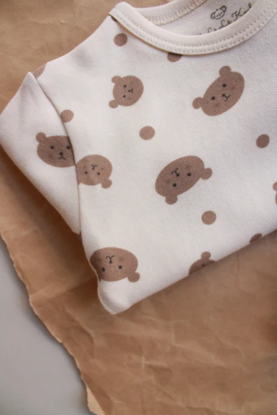 Ayıcık Baskılı Bebek Alt Üst Takım - Resim 7