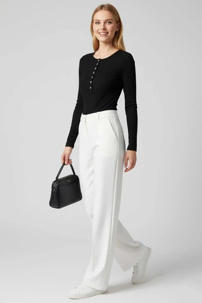 Çıtçıt Detaylı Bluz Siyah - Resim 5