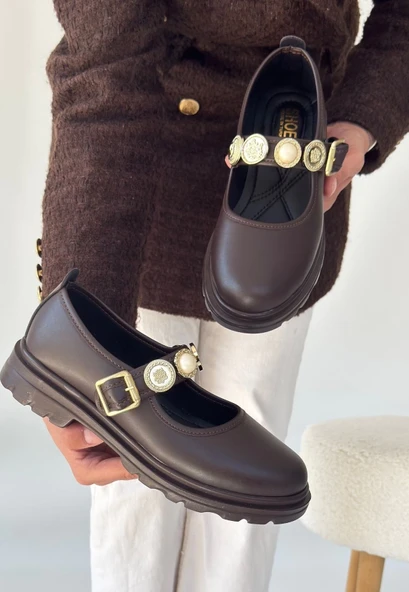 Okira Kahverengi Cilt Oxford Ayakkabı - Resim 6