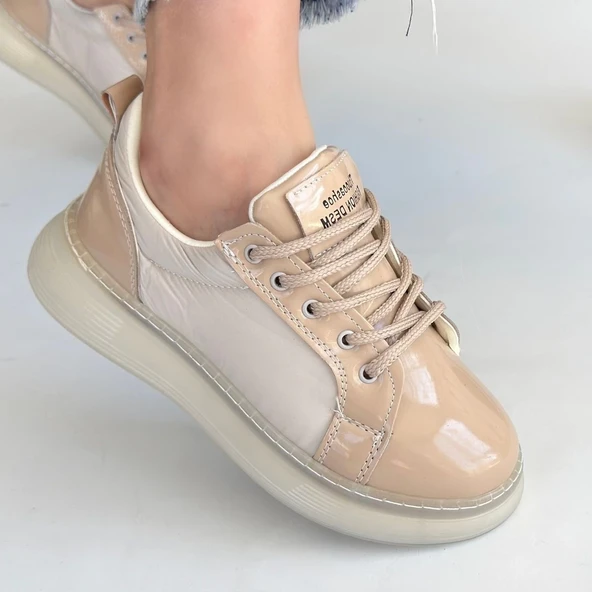 Piona Bej Rugan Bağcıklı Spor Ayakkabı - Resim 4