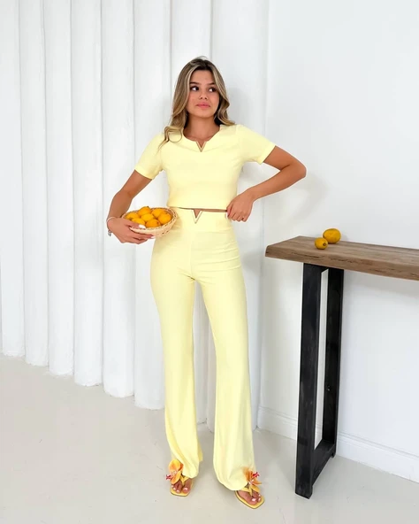 V aksesuarlı ottoman takım sarı s255850 ürün görseli