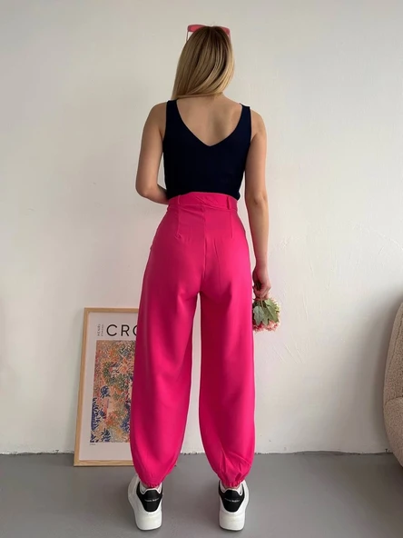 Şalvar pantolon fuşya s23202 - Resim 3