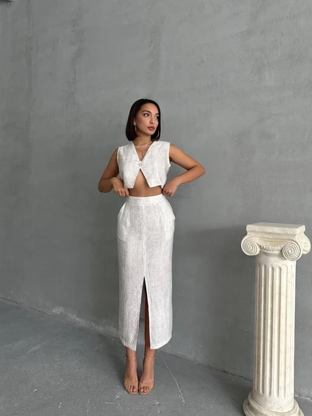 Çilek takım etek yelek - Resim 6