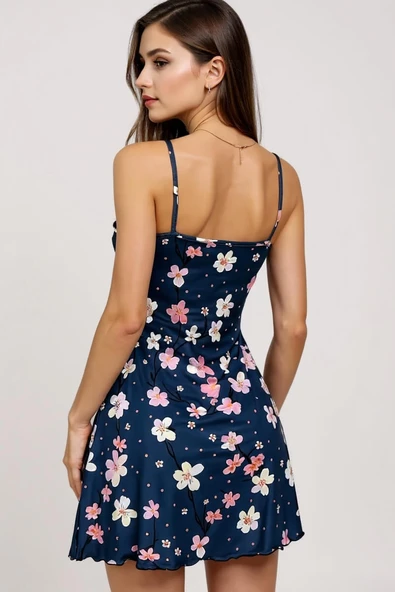 Çiçek Desenli Askılı - Resim 2