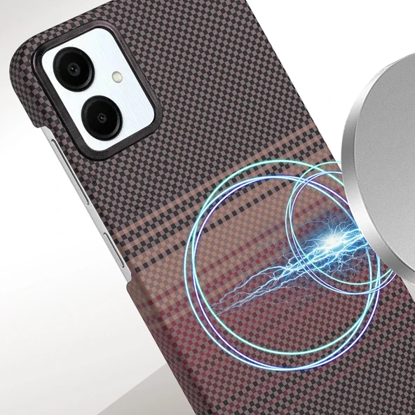 Samsung Galaxy A06 Kılıf Vega Magsafe Karbon Desen Kapak - 3