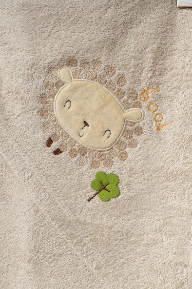 Bebitof %100 Pamuk Sevimli Kuzu Figürlü Bebek Bornoz Seti BBTF.BJ.30039 - 2