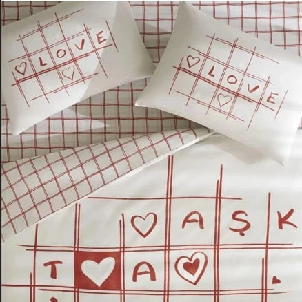 Glow Parlayan Çift Kişilik Nev Takımı Romenta Kırmızı - Resim 4