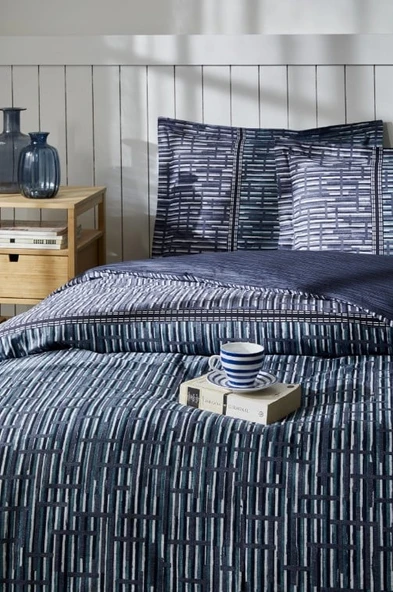 Özdilek Maskülen Çift Kişilik Nev Takımı Modra Mavi - Resim 2