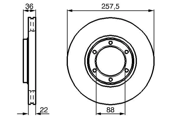 İsuzu Ticarı On Fren Disk Aynası İsuzu Gemini 1.6 90>93 Tfr Tfs 2.2 91>99 Trooper 4x4 91>96 D Max (tfr / Tfs) 2.5 - Bosch 0986478596 - Resim 1
