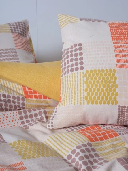 Flanel Nev Takımı Çift Kişilik Palm Hardal - Resim 2