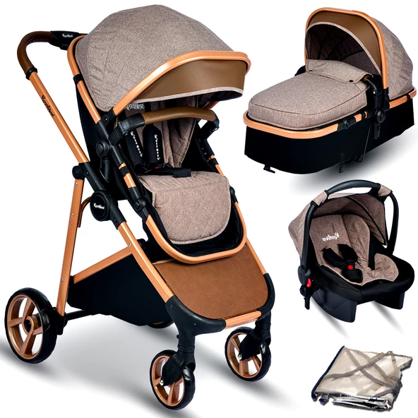 Rose Mose 605 Canopy Çift Yönlü Travel Sistem Bebek Arabası Puset Yeni Doğan Set - 2