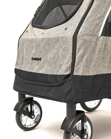 Zampa Stroll L01G-G Gri Kedi Köpek Arabası - Katlanabilir, Geniş Pusetli, 55 Kg Taşıma - 2