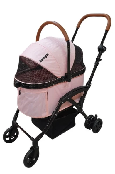 Zampa Orbit BL01T-P Pembe Kedi Köpek Arabası - Hafif, Katlanabilir, Fileli Tasarım