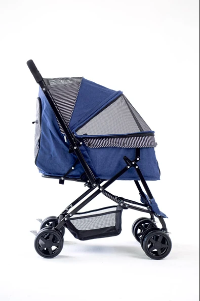 Zampa Nova BL08 Lacivert Kedi Köpek Arabası - Katlanabilir, Çelik Gövdeli, 20 Kg Taşıma - 5