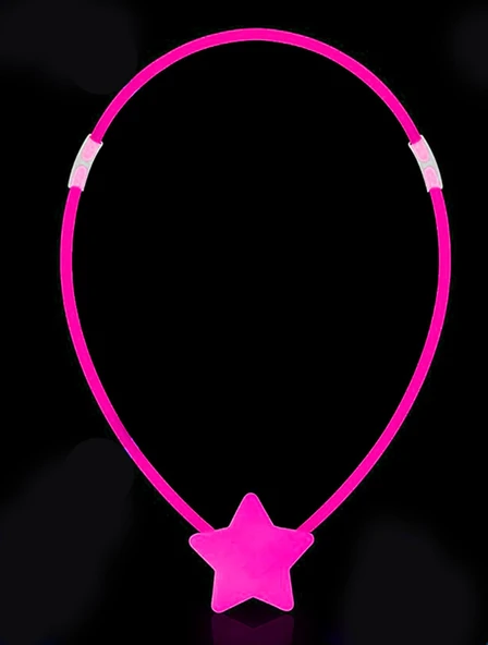 Glow Yıldız Kolye - Glow Kolye - Glow Partisi Yıldız Kolye 6 Adet - 2