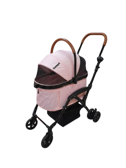 Zampa Orbit BL01T-P Pembe Kedi Köpek Arabası - Hafif, Katlanabilir, Fileli Tasarım - 4