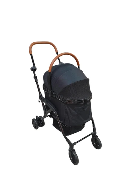 Zampa Orbit BL01T-B Siyah Kedi Köpek Arabası - Katlanabilir, Hafif, Fileli Tasarım - 2