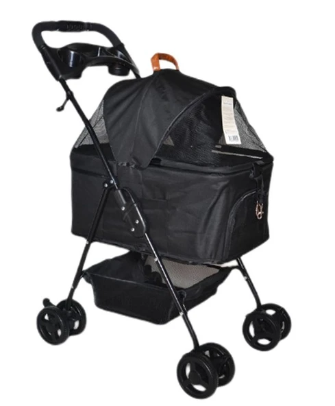 Zampa Verstappen Siyah Kedi Köpek Arabası - Katlanabilir, Süspansiyonlu