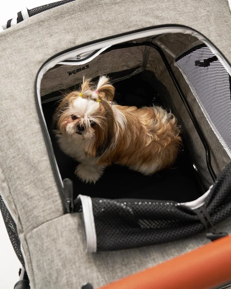 Zampa Stroll L01G-G Gri Kedi Köpek Arabası - Katlanabilir, Geniş Pusetli, 55 Kg Taşıma - 5